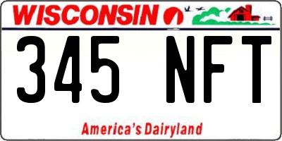 WI license plate 345NFT