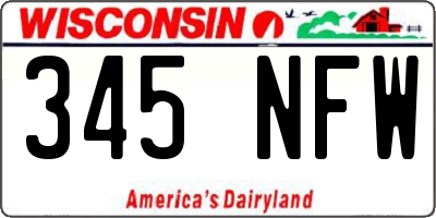 WI license plate 345NFW