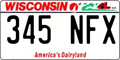 WI license plate 345NFX