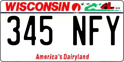WI license plate 345NFY