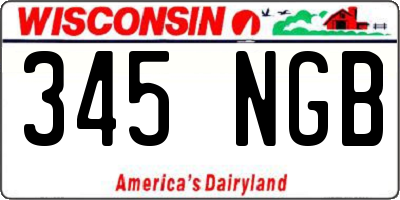 WI license plate 345NGB