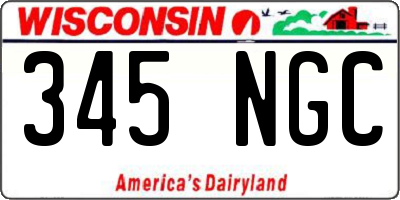 WI license plate 345NGC