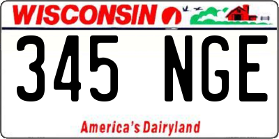 WI license plate 345NGE