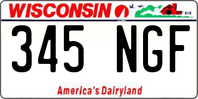 WI license plate 345NGF