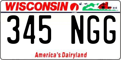WI license plate 345NGG