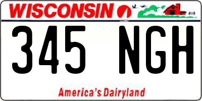 WI license plate 345NGH
