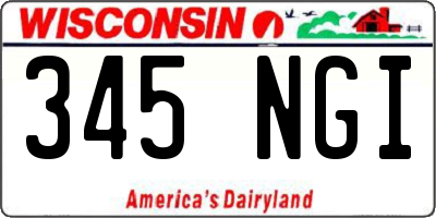 WI license plate 345NGI