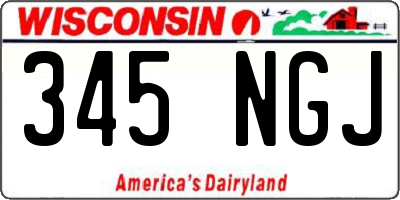 WI license plate 345NGJ