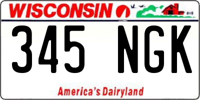 WI license plate 345NGK