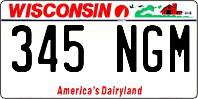 WI license plate 345NGM