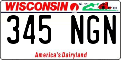 WI license plate 345NGN