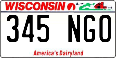 WI license plate 345NGO