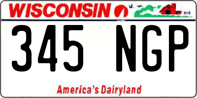 WI license plate 345NGP