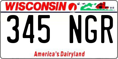 WI license plate 345NGR