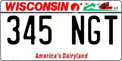 WI license plate 345NGT