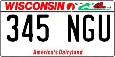 WI license plate 345NGU