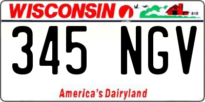WI license plate 345NGV