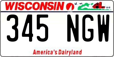 WI license plate 345NGW