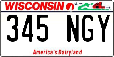 WI license plate 345NGY