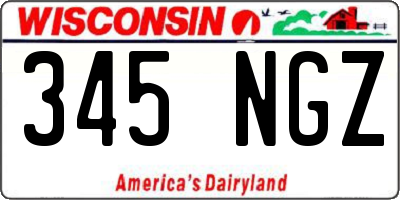 WI license plate 345NGZ