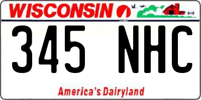 WI license plate 345NHC