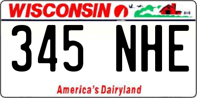 WI license plate 345NHE