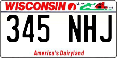 WI license plate 345NHJ