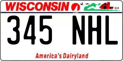WI license plate 345NHL