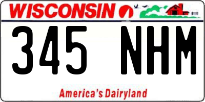 WI license plate 345NHM