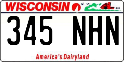 WI license plate 345NHN