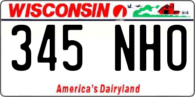 WI license plate 345NHO