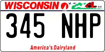 WI license plate 345NHP
