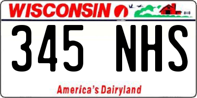 WI license plate 345NHS
