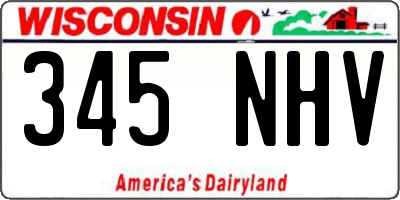 WI license plate 345NHV