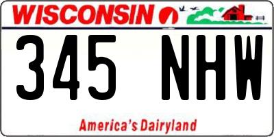 WI license plate 345NHW