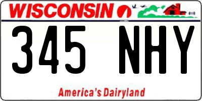 WI license plate 345NHY
