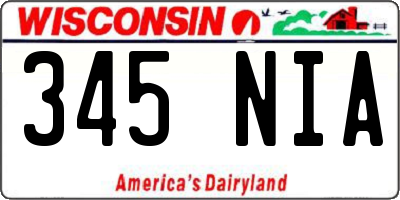 WI license plate 345NIA
