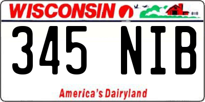 WI license plate 345NIB