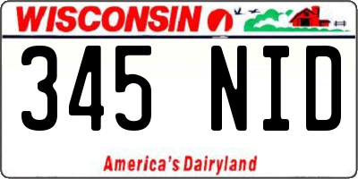 WI license plate 345NID