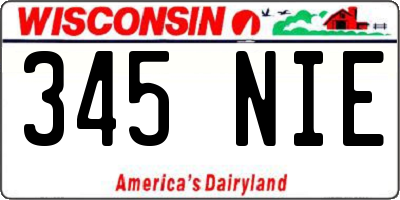 WI license plate 345NIE