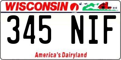 WI license plate 345NIF