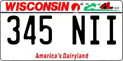 WI license plate 345NII