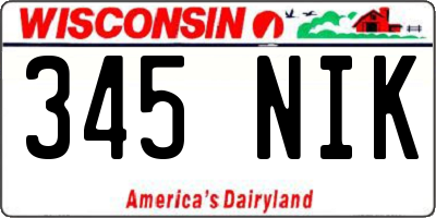 WI license plate 345NIK