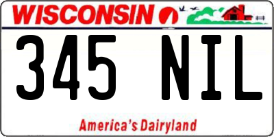 WI license plate 345NIL