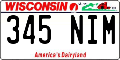 WI license plate 345NIM