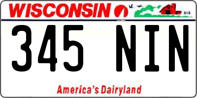 WI license plate 345NIN