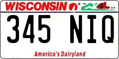 WI license plate 345NIQ