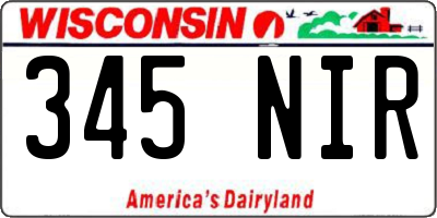 WI license plate 345NIR