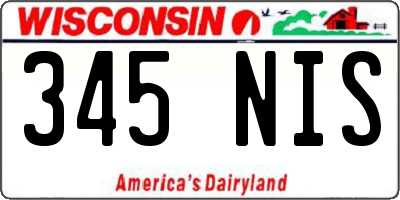 WI license plate 345NIS