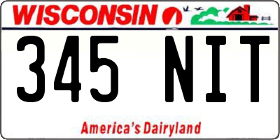 WI license plate 345NIT